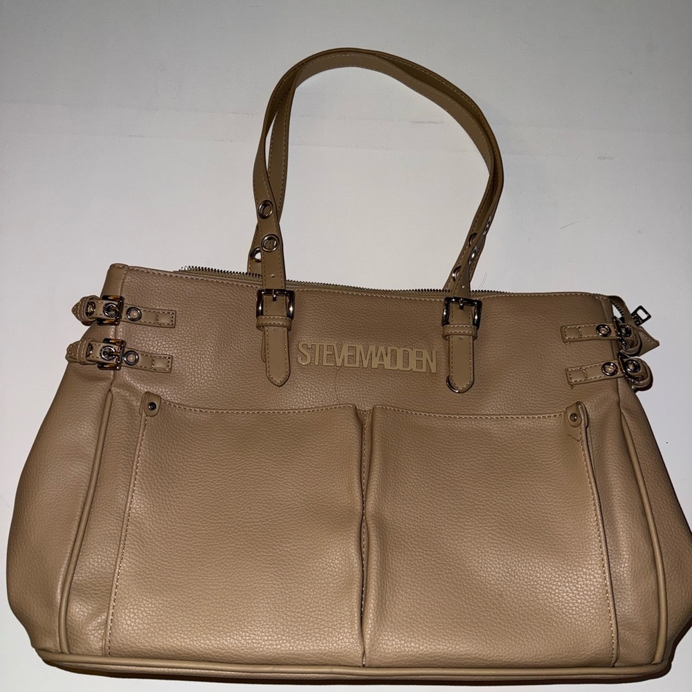 Steve Madden Beige Tote Bag For Women With Shoulder Straps